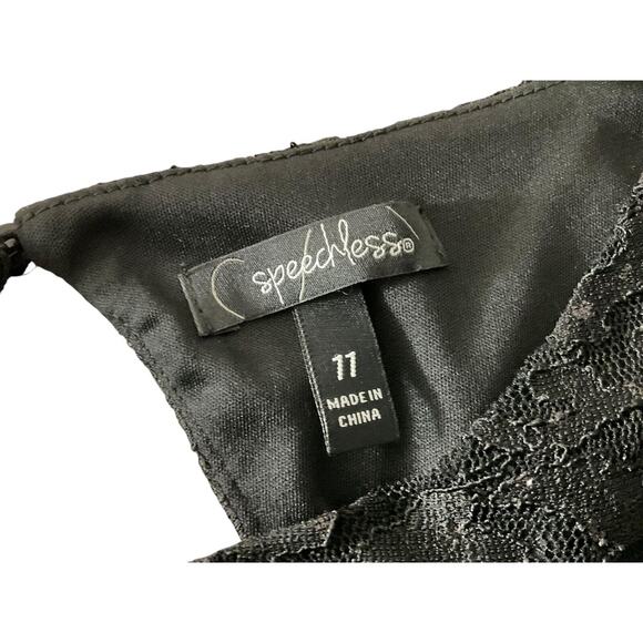 Speechless Women's 11 Black Lace Dress Open Back Fit and Flare Formal Party - Picture 3 of 13